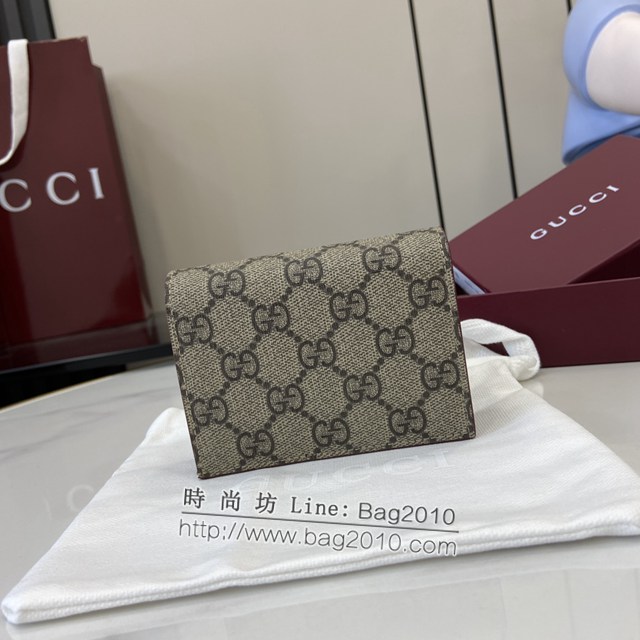 Gucci專櫃古馳最新款飾熊貓細節GG迷你錢包 jh2026型號：818767